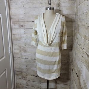 Sheer Mingle deep V dress size S
